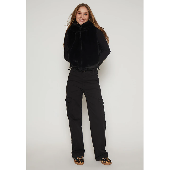Chaqueta Piel Mujer Negro Familyshop 4