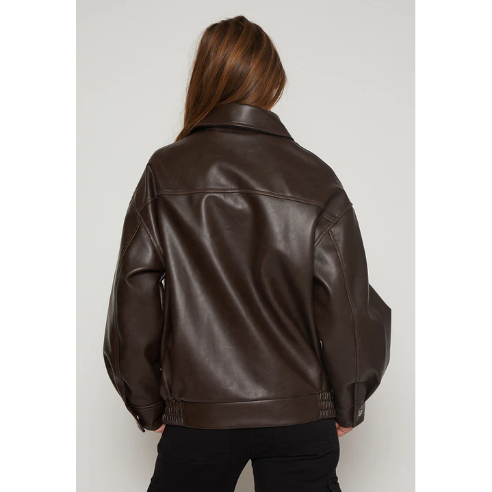 Chaqueta Efecto Piel Mujer Café Familyshop 2
