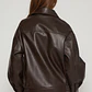 Chaqueta Efecto Piel Mujer Café Familyshop - Miniatura 2