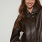 Chaqueta Efecto Piel Mujer Café Familyshop - Miniatura 3