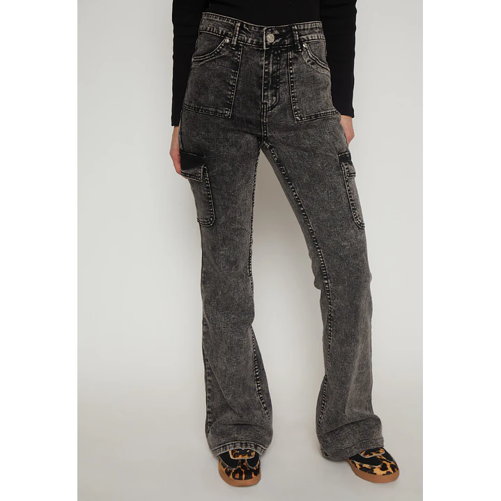 Jeans Flare Mujer Gris Familyshop 1
