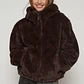 Chaqueta Piel Gorro Mujer Café Familyshop - Miniatura 1