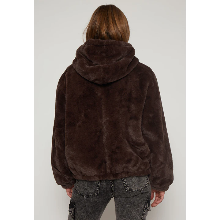 Chaqueta Piel Gorro Mujer Café Familyshop 2