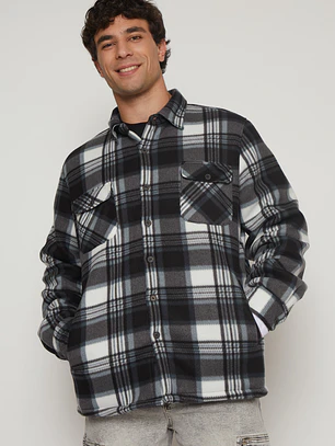 Chaqueta Escocesa Franela Hombre Azul Familyshop
