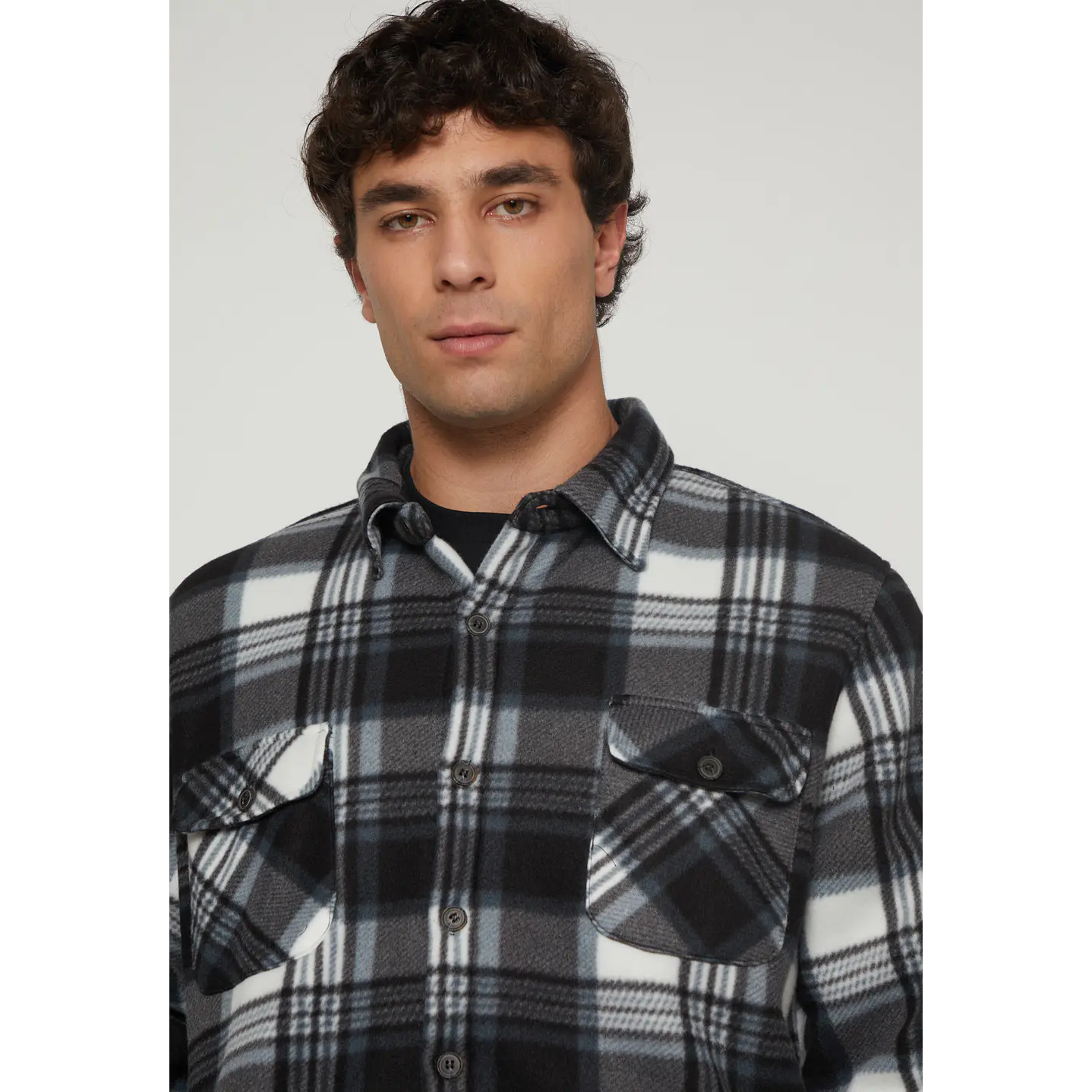 Chaqueta Escocesa Franela Hombre Azul Familyshop 3