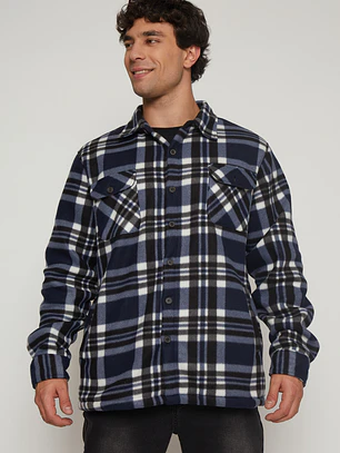 Chaqueta Escocesa Franela Hombre Azul Familyshop