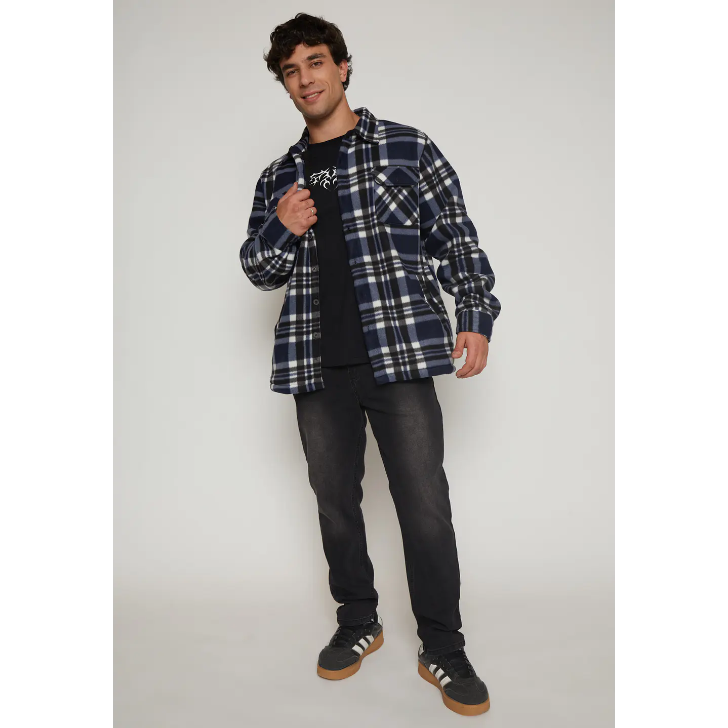 Chaqueta Escocesa Franela Hombre Azul Familyshop 4