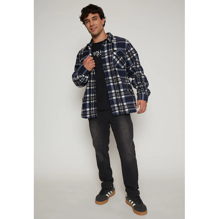 Chaqueta Escocesa Franela Hombre Azul Familyshop 4