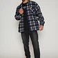 Chaqueta Escocesa Franela Hombre Azul Familyshop - Miniatura 4