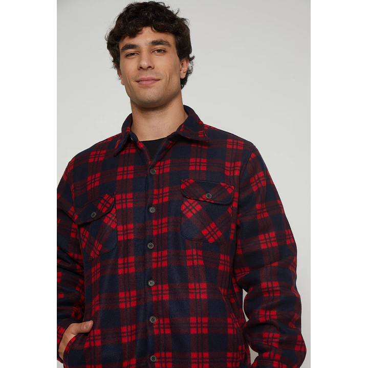 Chaqueta Escocesa Franela Hombre Rojo Familyshop 3