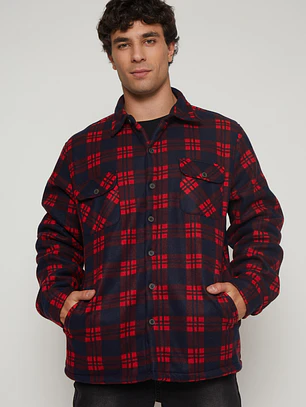 Chaqueta Escocesa Franela Hombre Rojo Familyshop