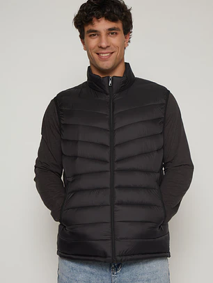 Parka Basic Sin Manga Hombre Negro Familyshop