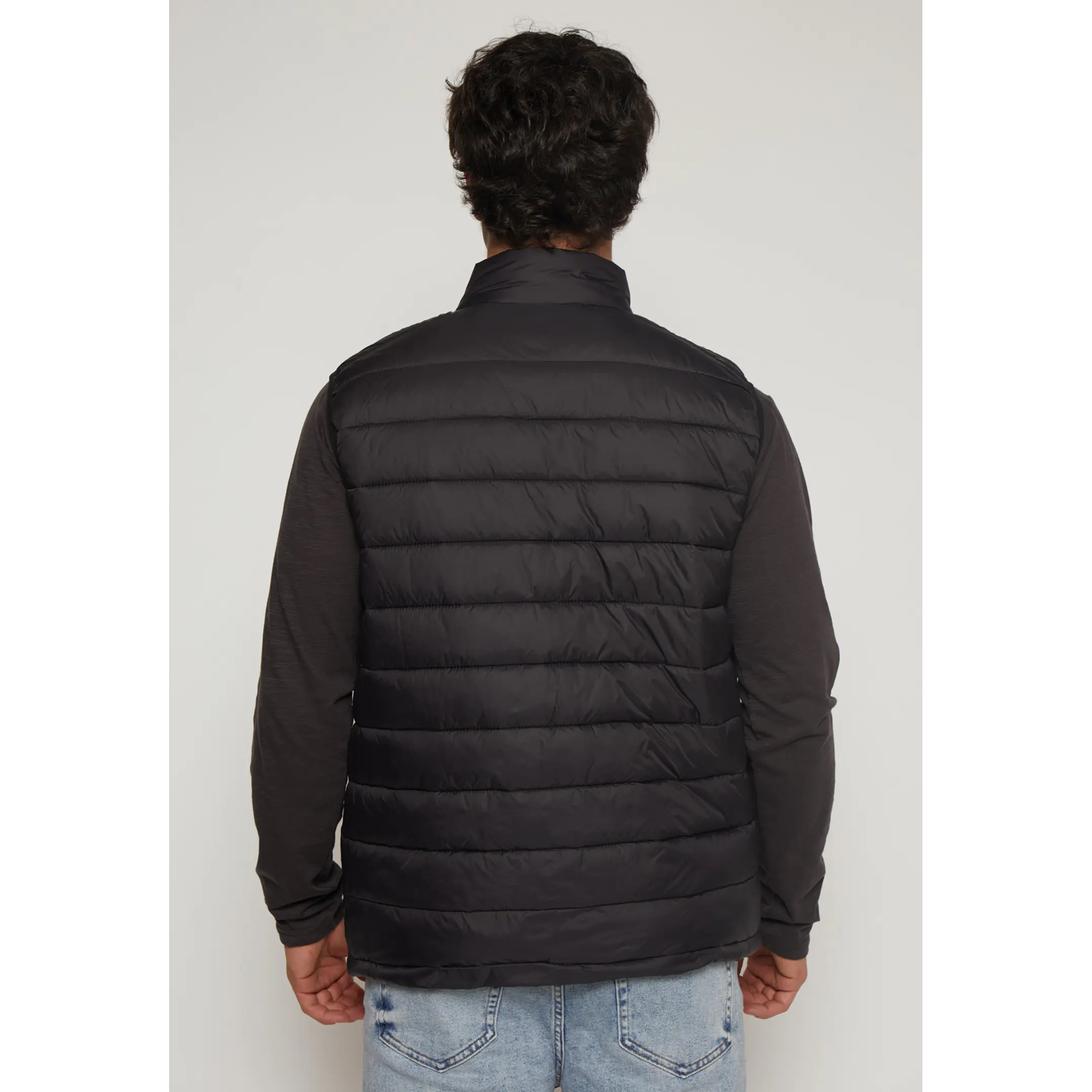 Parka Basic Sin Manga Hombre Negro Familyshop 2