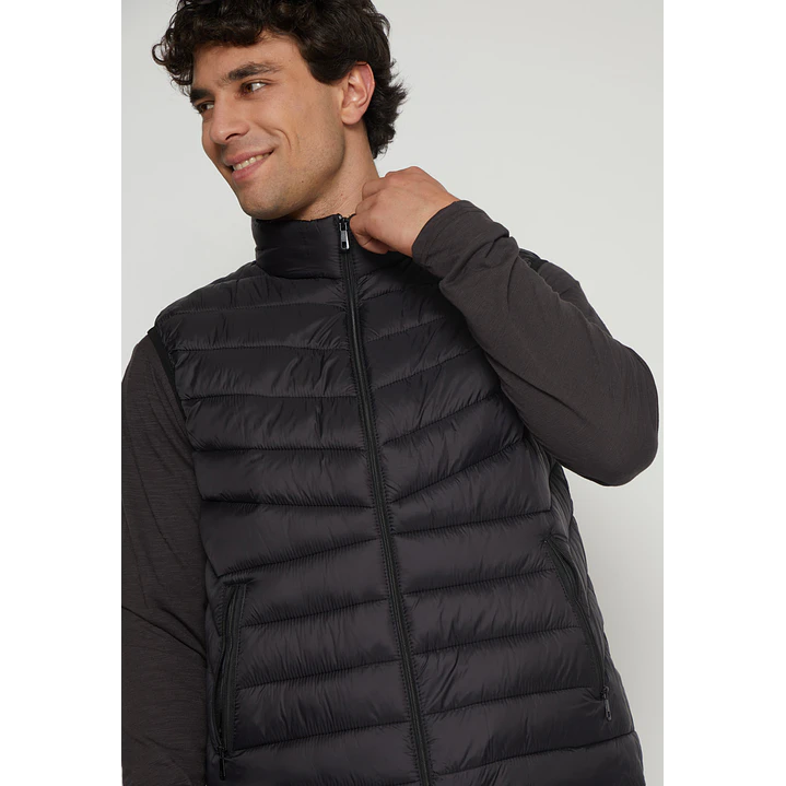 Parka Basic Sin Manga Hombre Negro Familyshop 3