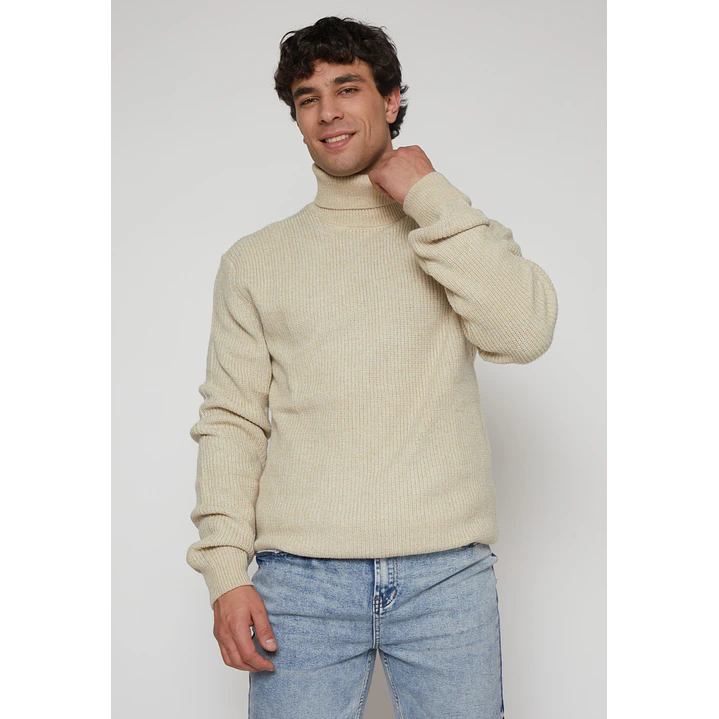 Sweater Cuello Alto Hombre Beige Familyshop 1