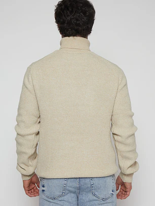 Sweater Cuello Alto Hombre Beige Familyshop