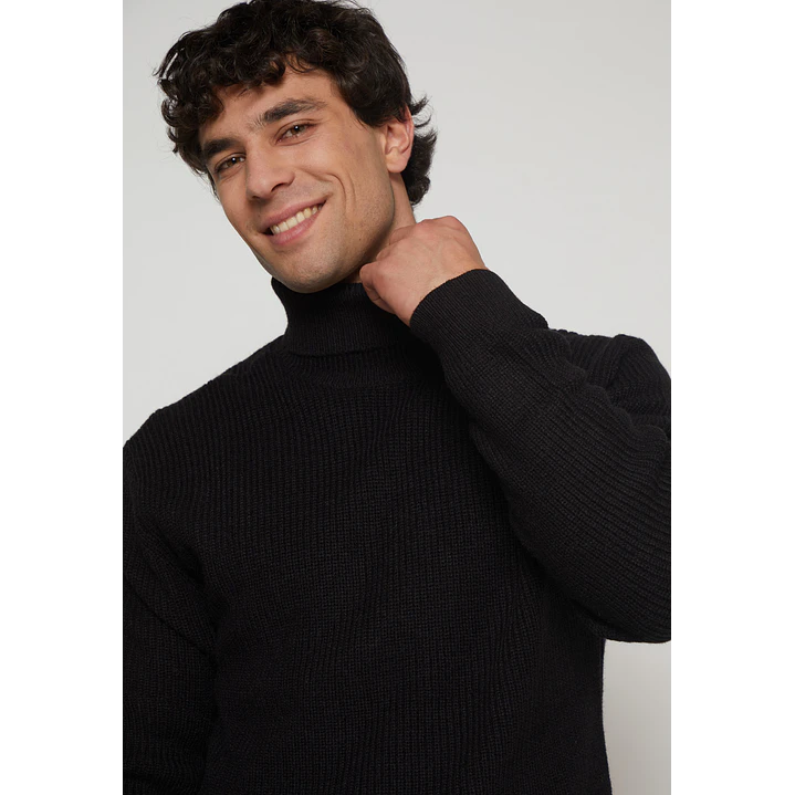 Sweater Cuello Alto Hombre Negro Familyshop 3