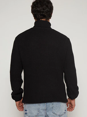 Sweater Cuello Alto Hombre Negro Familyshop