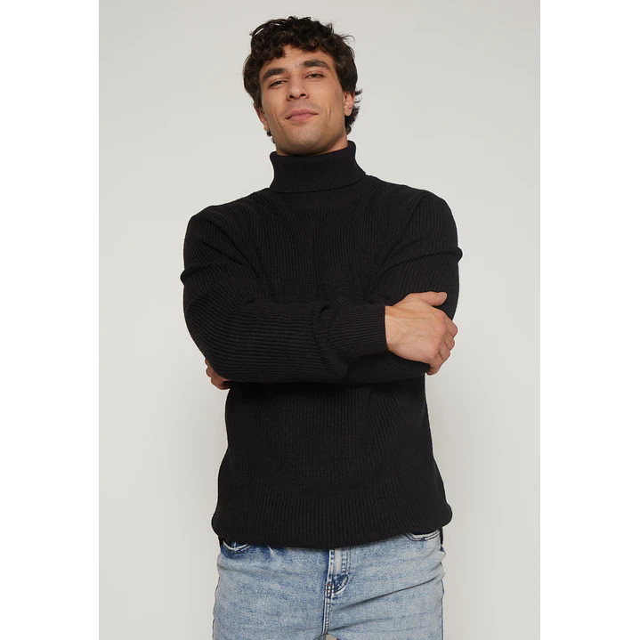 Sweater Cuello Alto Hombre Negro Familyshop 1