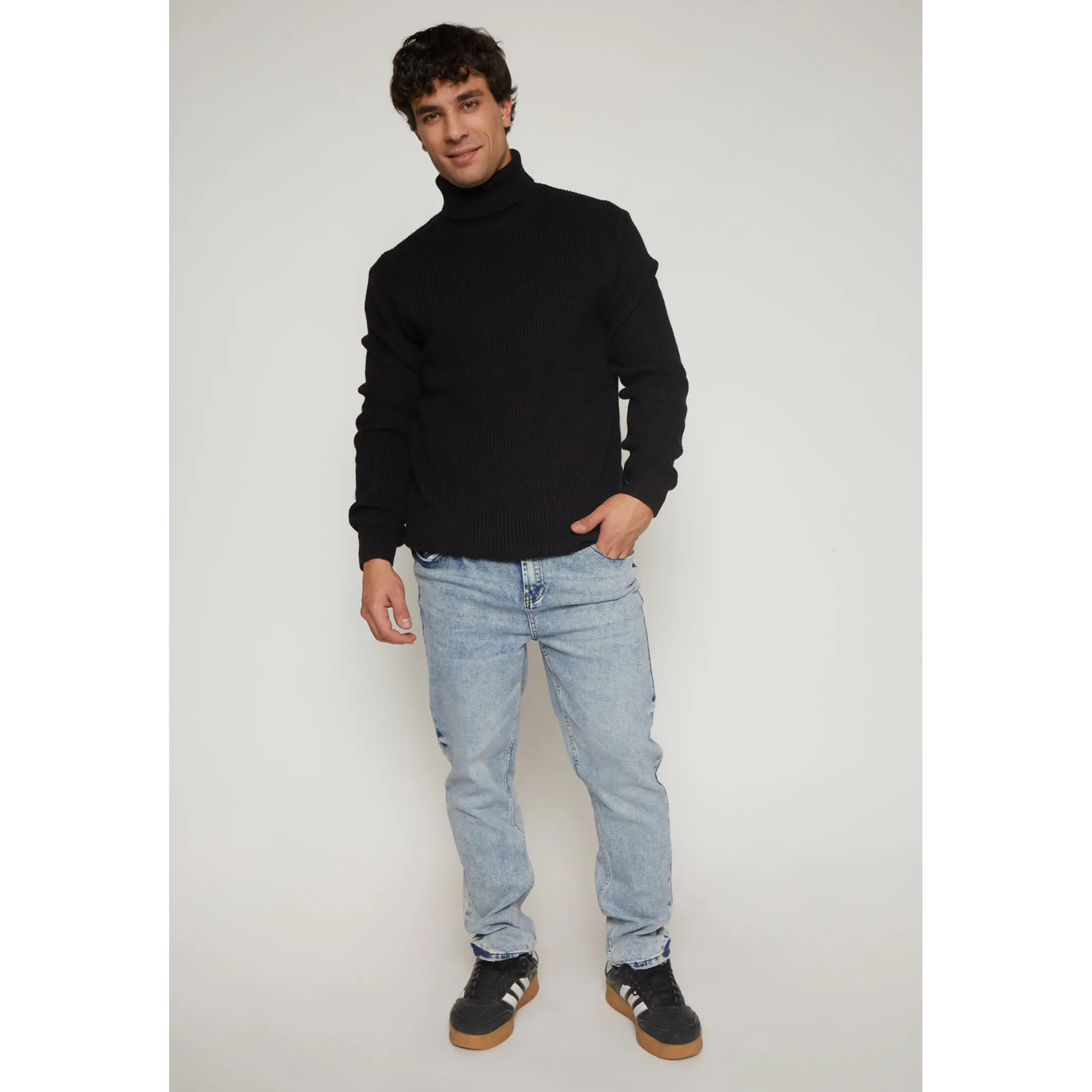 Sweater Cuello Alto Hombre Negro Familyshop 4