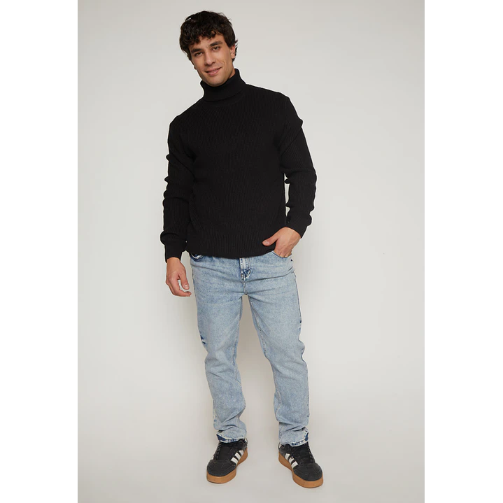 Sweater Cuello Alto Hombre Negro Familyshop 4