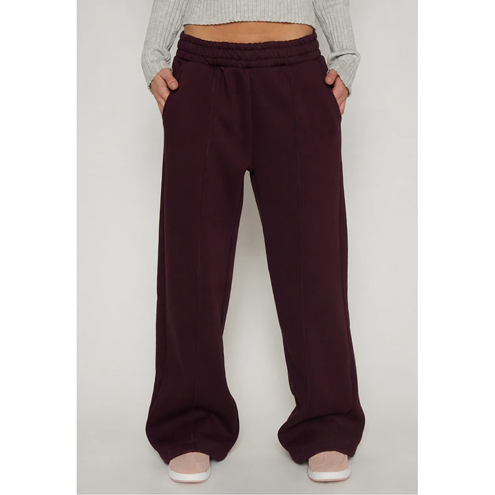 Pantalón Buzo Wide Leg Mujer Burdeo Familyshop 1