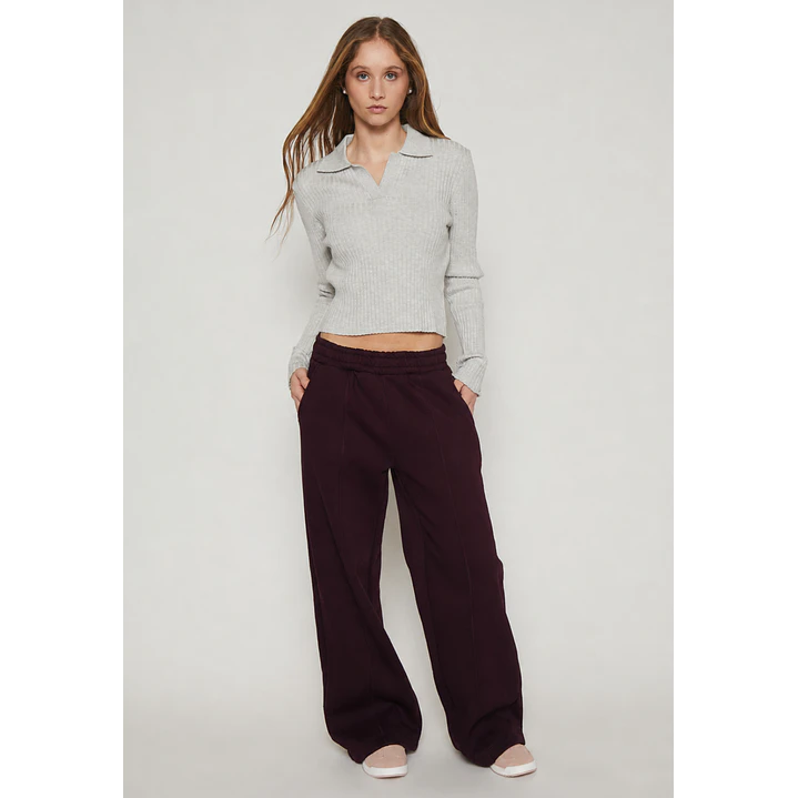 Pantalón Buzo Wide Leg Mujer Burdeo Familyshop 2