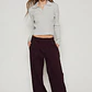 Pantalón Buzo Wide Leg Mujer Burdeo Familyshop - Miniatura 2