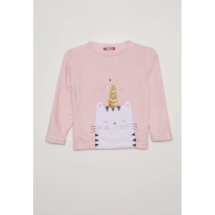 Pijama Polar Niña Rosado Palo Familyshop 1