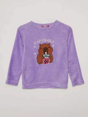 Pijama Polar Niña Morado Familyshop
