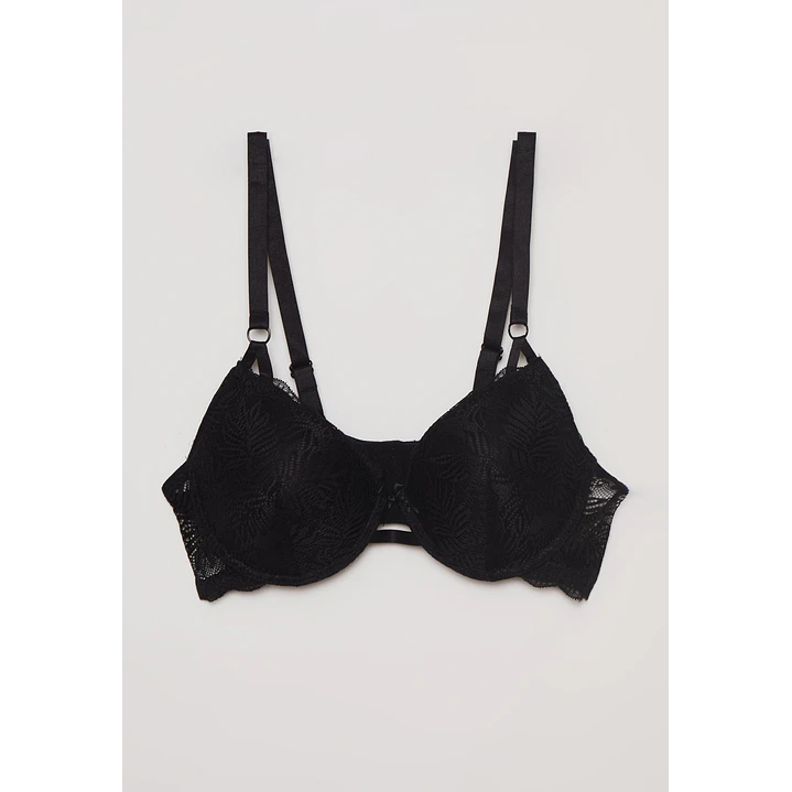 Sosten Padding Mujer Encaje Negro Familyshop 1