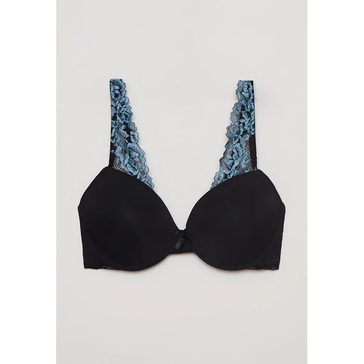 Sosten Pad Encaje Bicolor Negro Familyshop 1