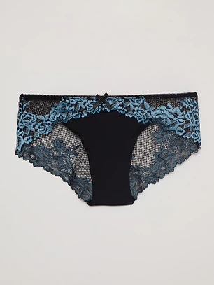 Calzon Encaje Bicolor Negro Familyshop