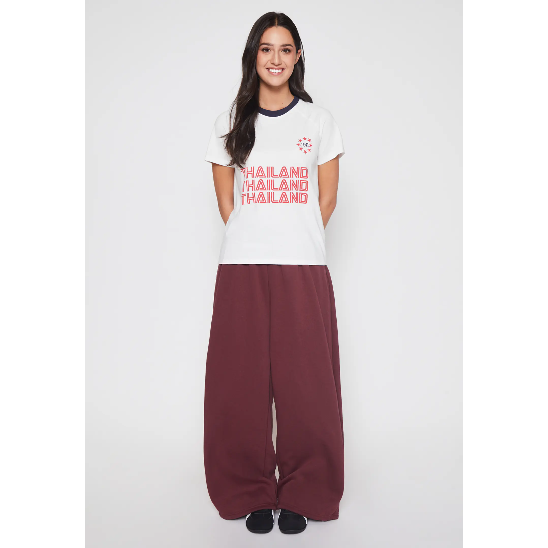 Pantalón Buzo Baggy Mujer Burdeo Familyshop 6