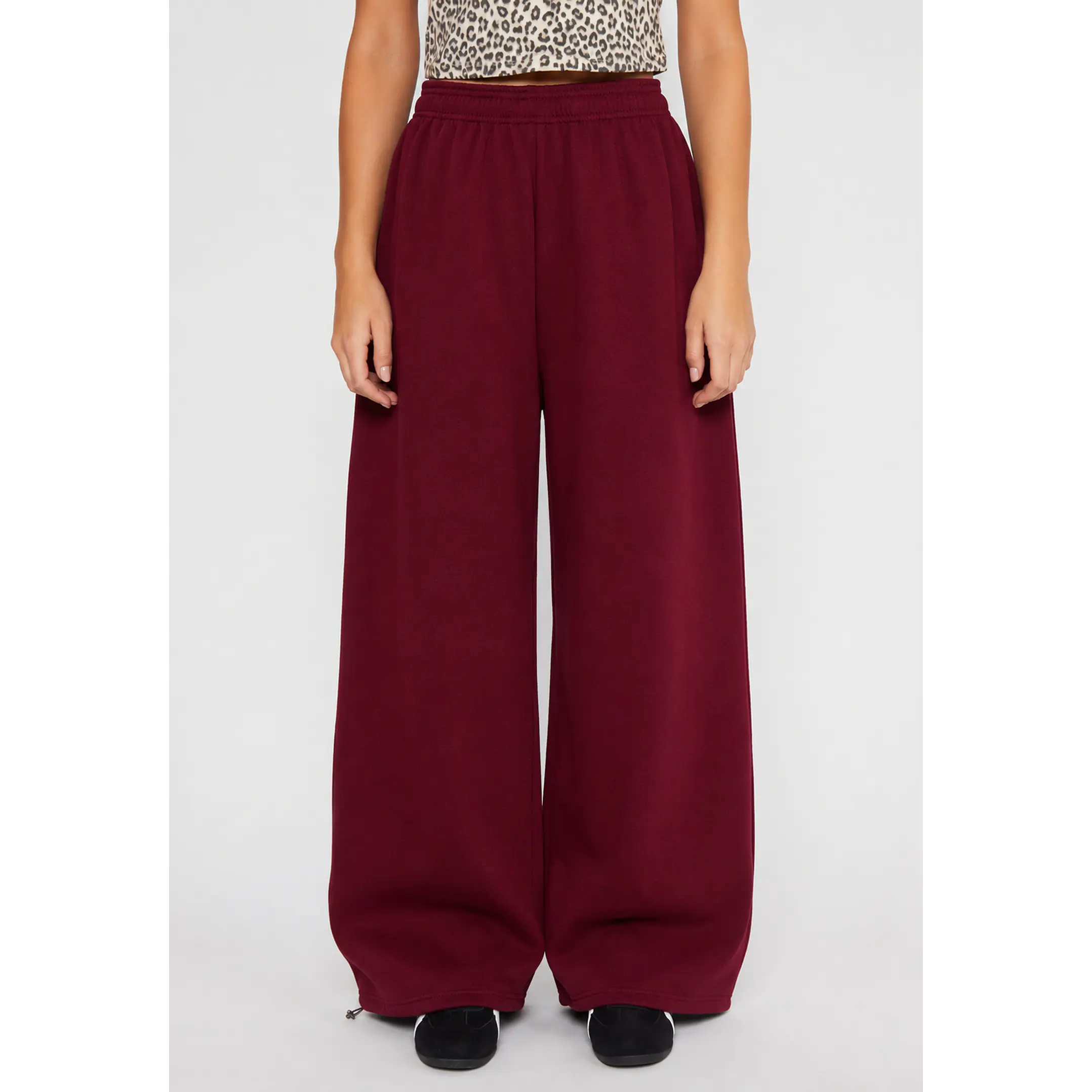 Pantalón Buzo Baggy Mujer Burdeo Familyshop 1