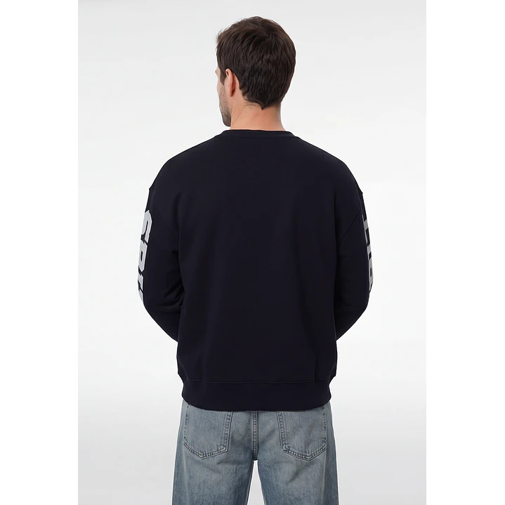 Polerón Letras Oversize Hombre Azul 3