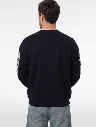 Polerón Letras Oversize Hombre Azul
