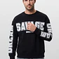 Polerón Letras Oversize Hombre Negro - Miniatura 1