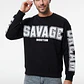 Polerón Letras Oversize Hombre Negro - Miniatura 2