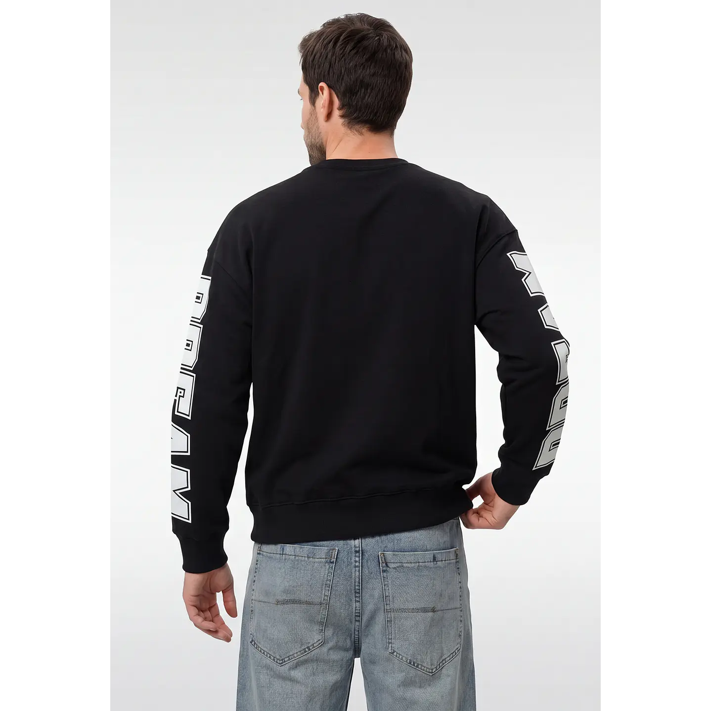Polerón Letras Oversize Hombre Negro 3