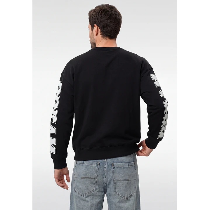 Polerón Letras Oversize Hombre Negro 3