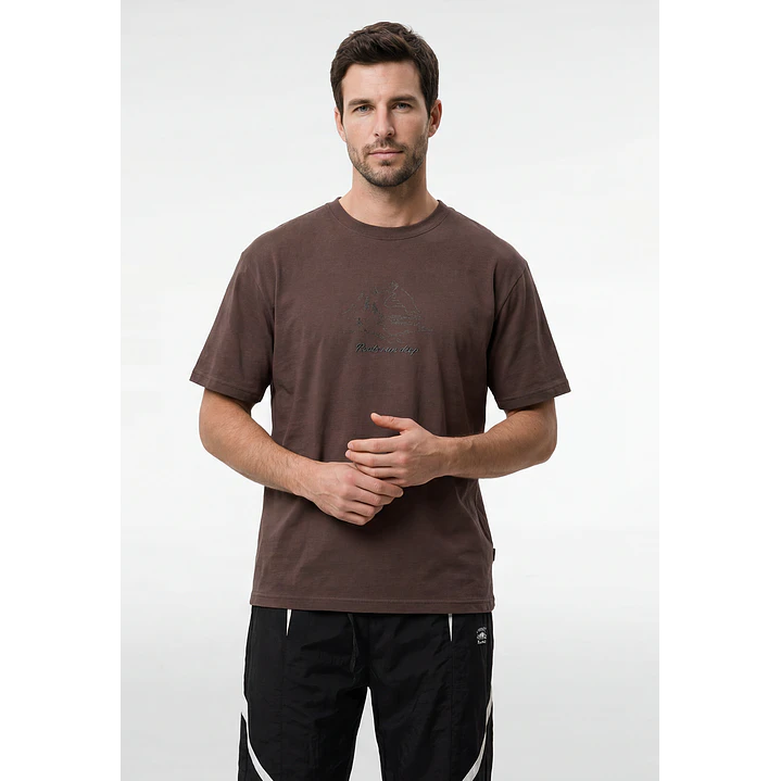 Polera Fútbol Hombre Café 1