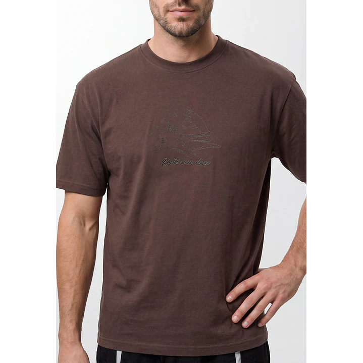 Polera Fútbol Hombre Café 2
