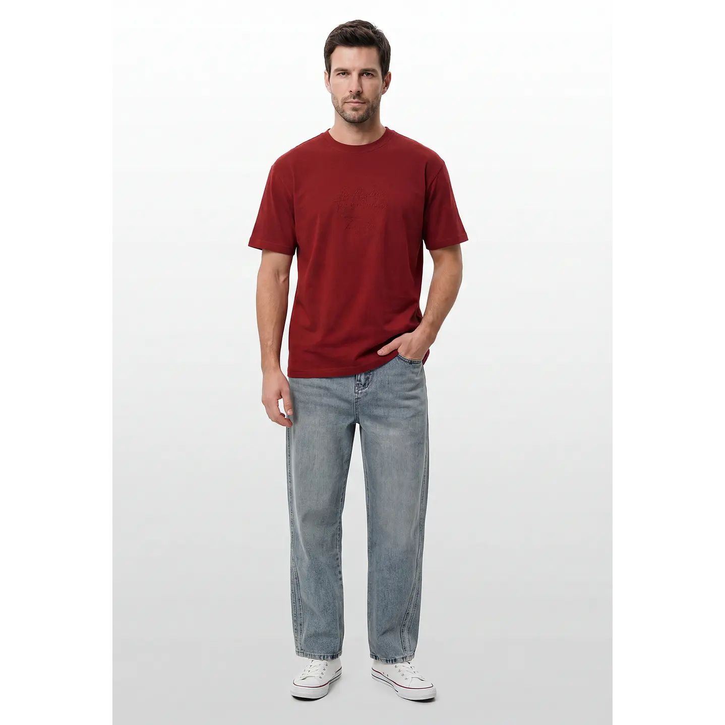 Polera Los Angeles Hombre Rojo 4