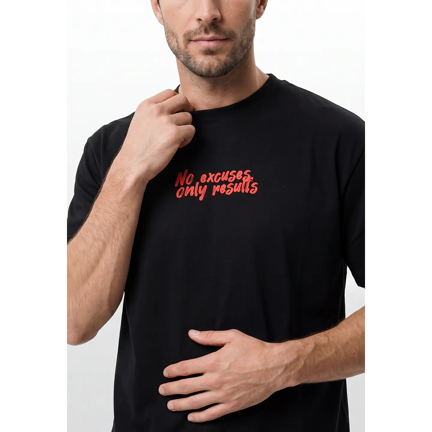 Polera Relaxed Hombre Negro 3
