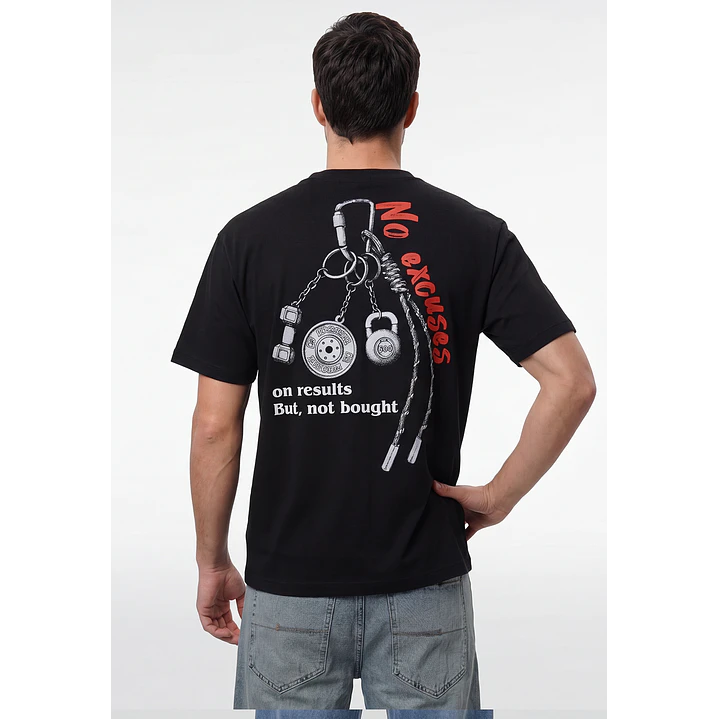 Polera Heart Relaxed Hombre Negro 3