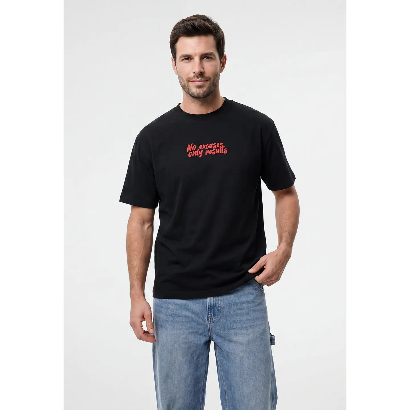Polera Relaxed Hombre Negro 1