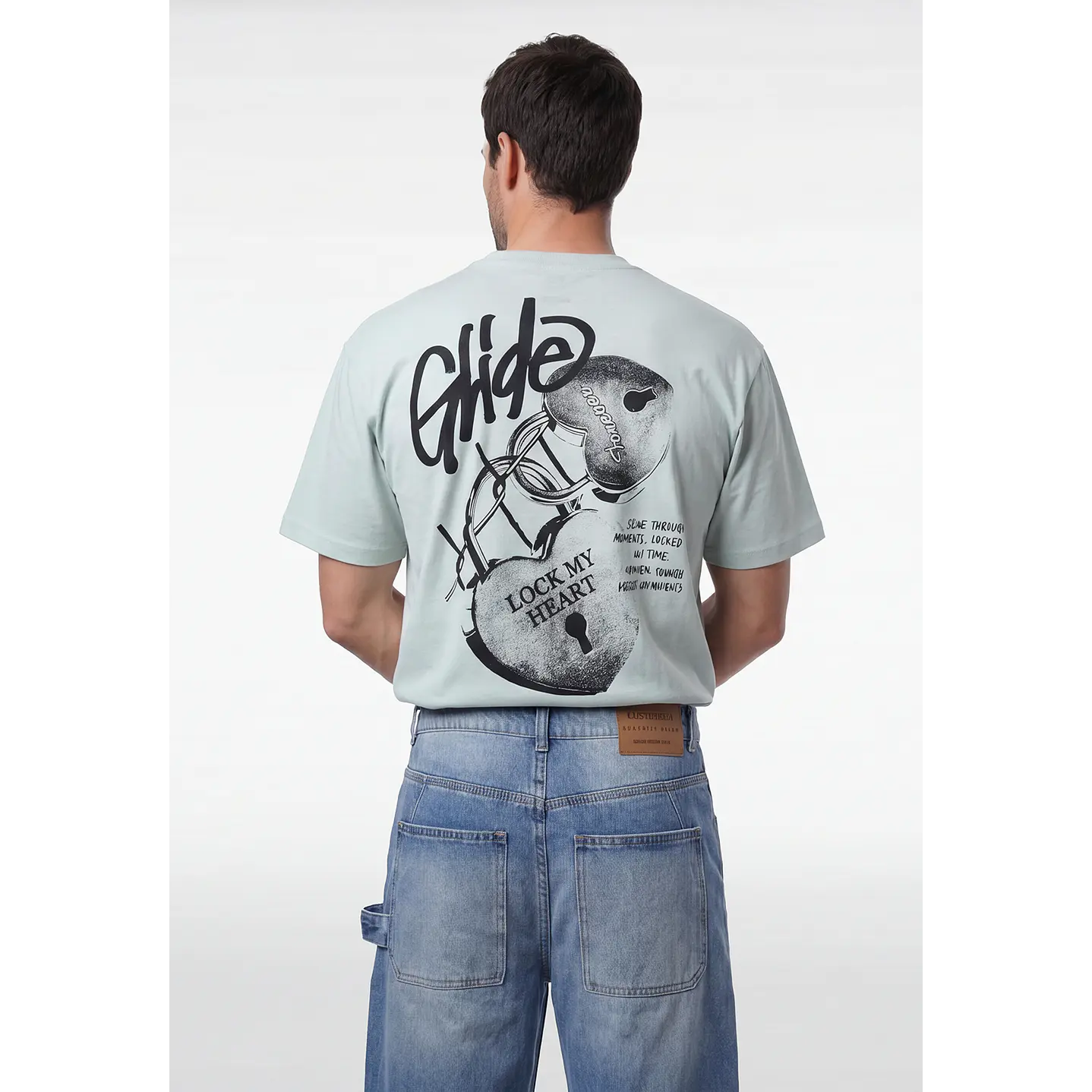 Polera Heart Relaxed Hombre Menta 2