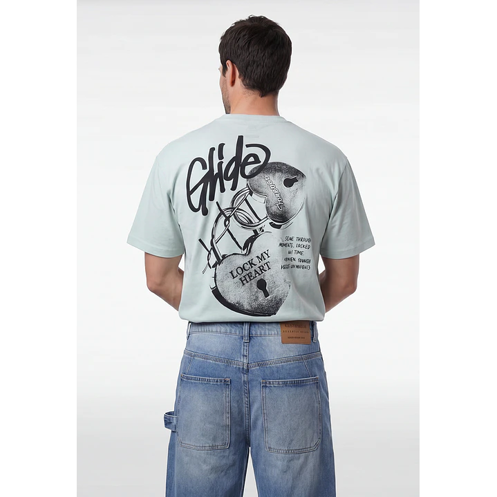 Polera Heart Relaxed Hombre Menta 2