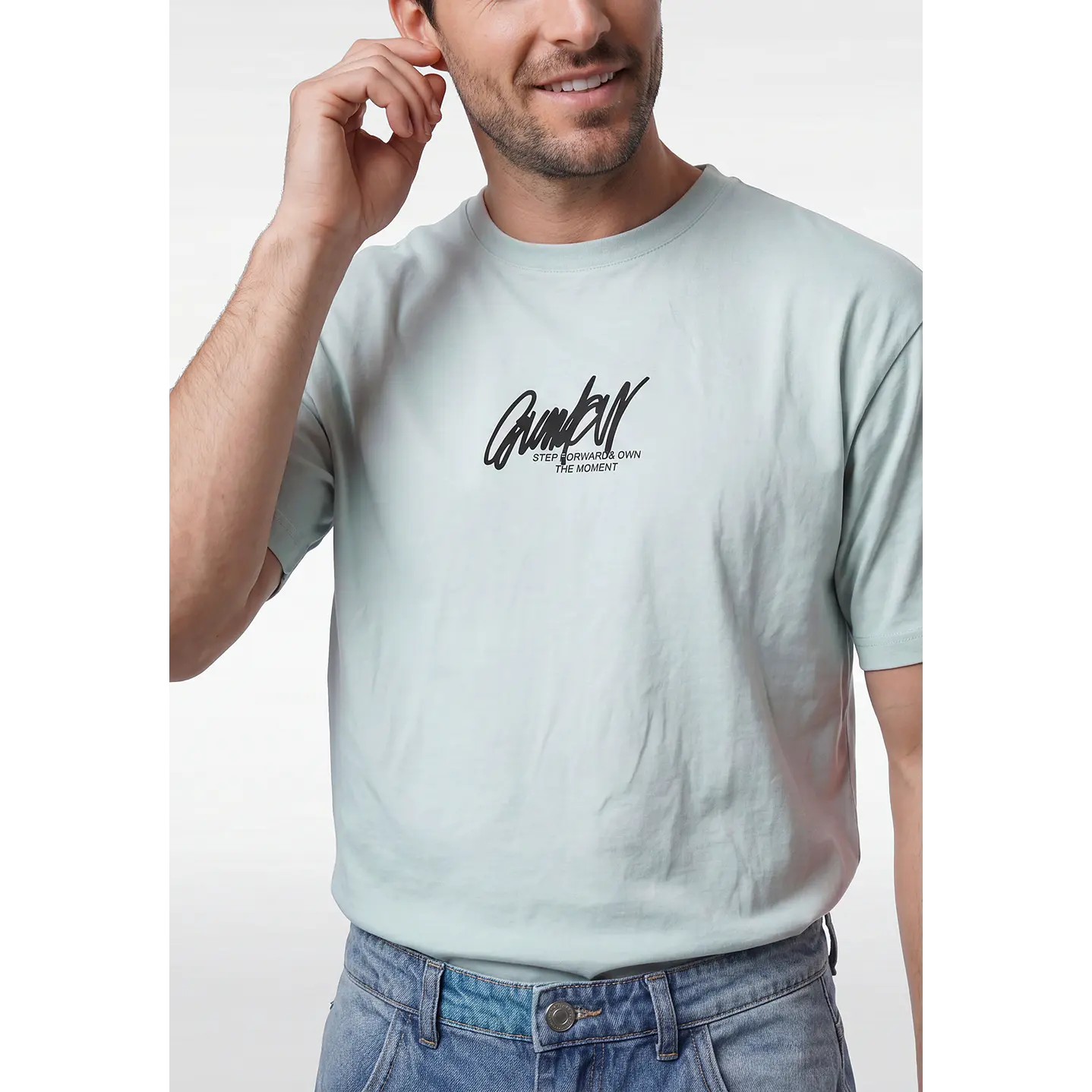 Polera Heart Relaxed Hombre Menta 3